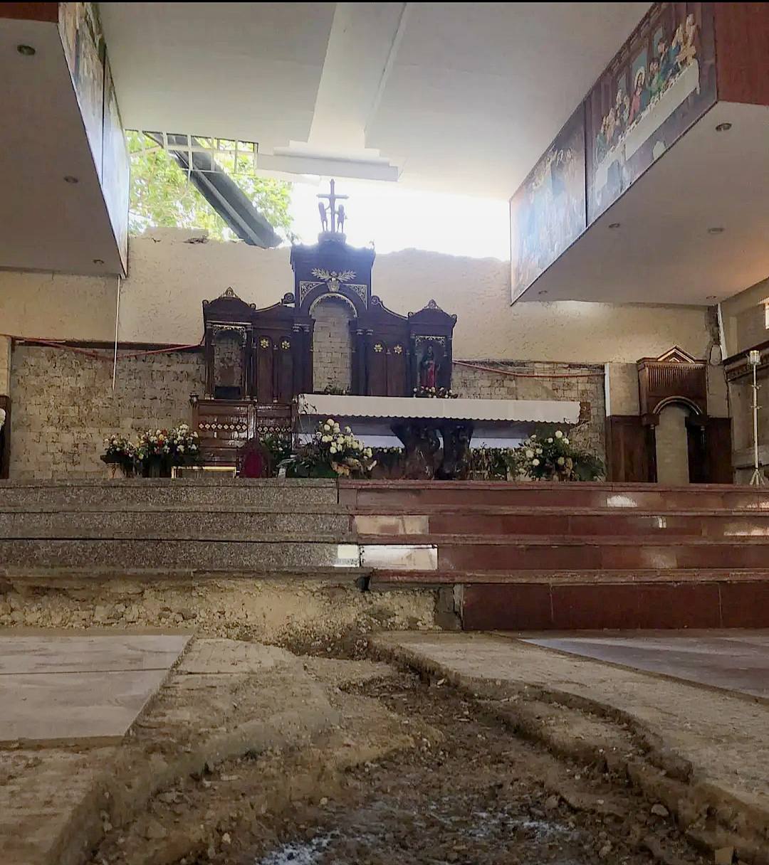 San Juan Nepomuceno Church matapos ang lindol: ‘Hindi na kayang ayusin’
